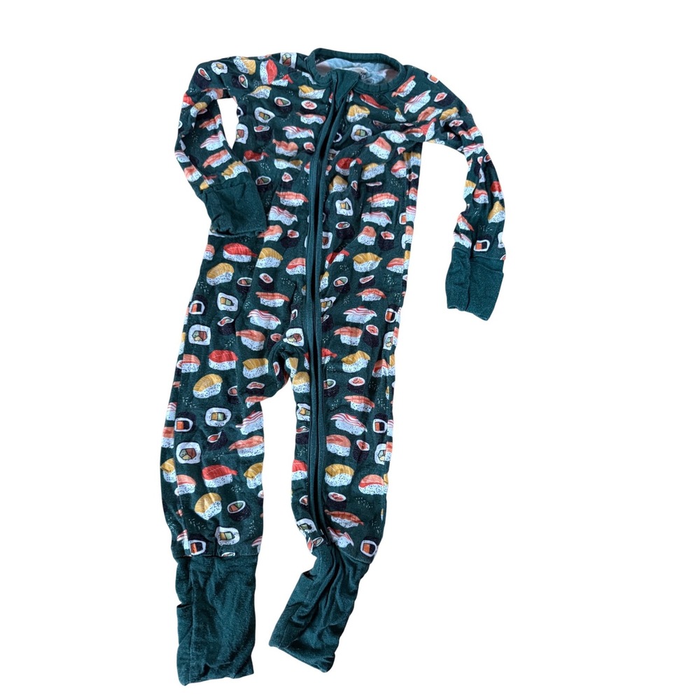 Little One Shop sushi print bamboo one piece pajama infant